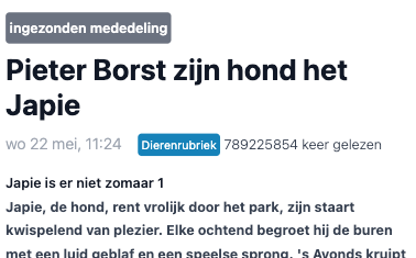 Voorbeeld van een advertorial