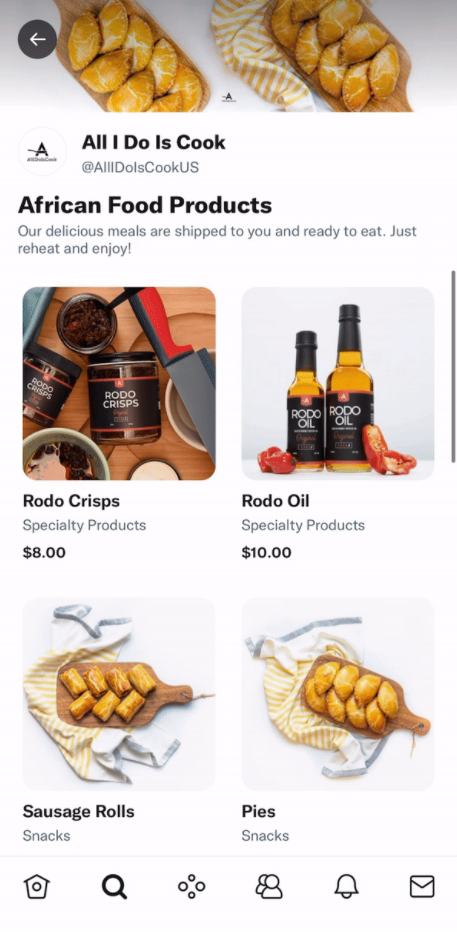 Twitter shops voorbeeld 2