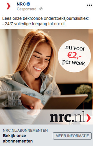 Voorbeeld oude NRC social media uiting