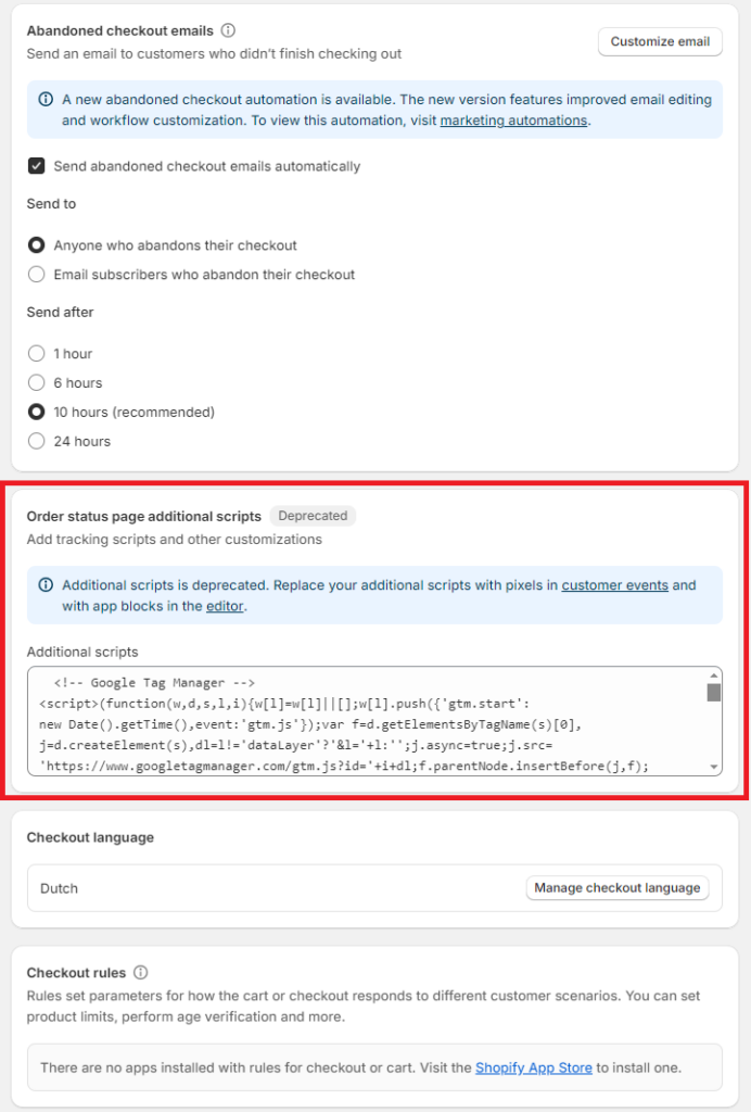 Shopify GTM instellen