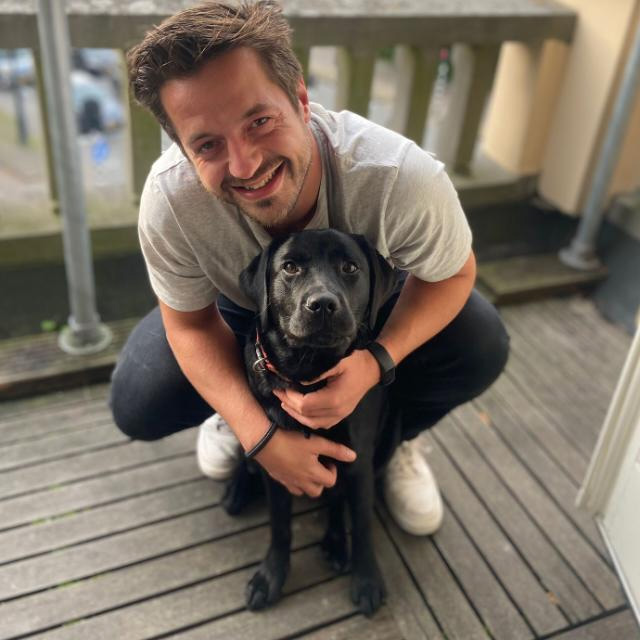 Bas van Poorten met hond Willie