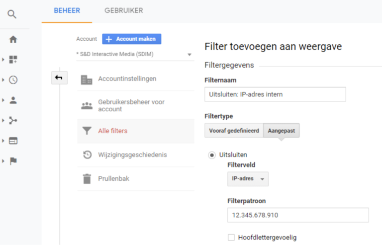 IP-adres filter Google Analytics
