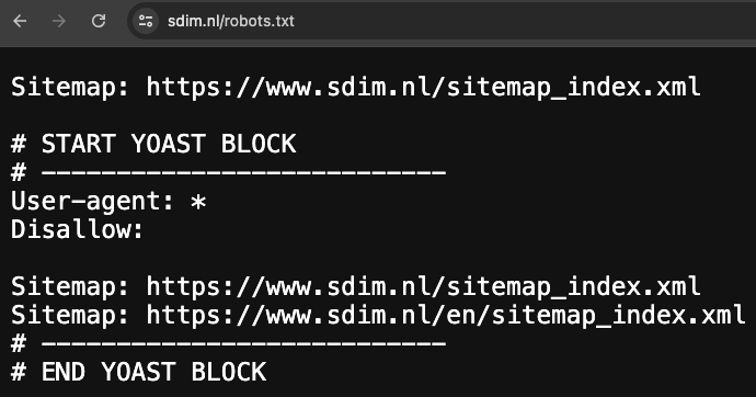 Robots.txt van SDIM