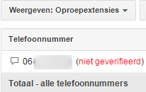 Oproepextensie geverifieerd