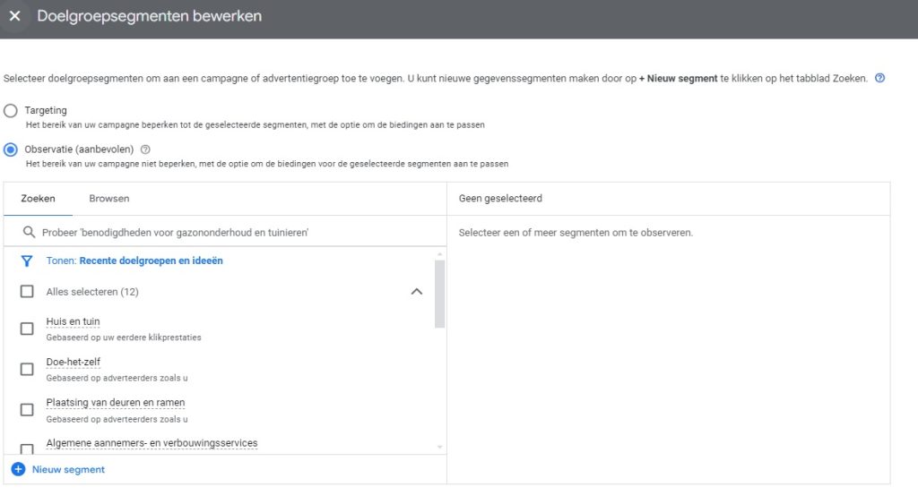Google Ads doelgroepen