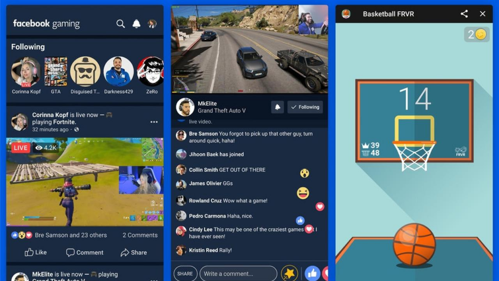 facebook gaming app