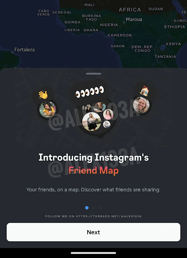 Instagram friend map