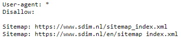 robots txt voorbeeld sdim