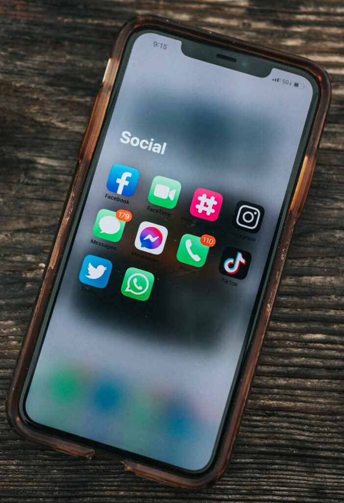 Social media op telefoon