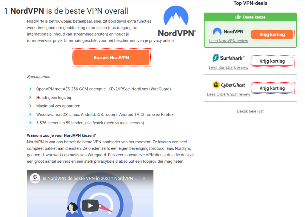 vpn diensten product review