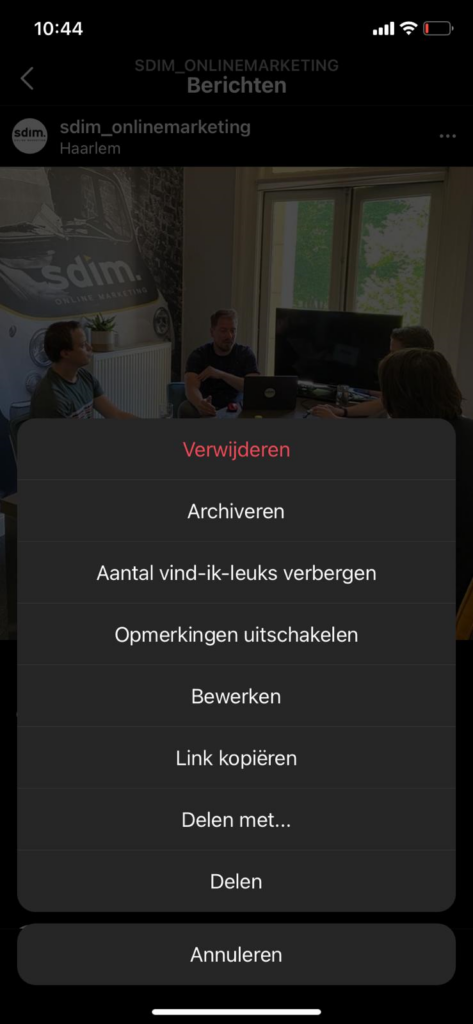 Instagram like tellingen verbergen