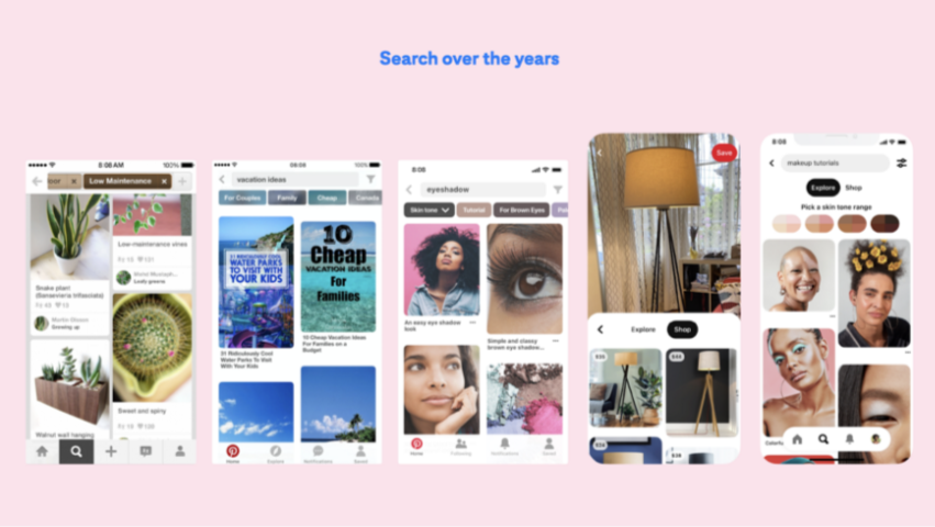 Pinterest evolution of search