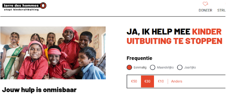 A/B test Terre des Hommes variant 2