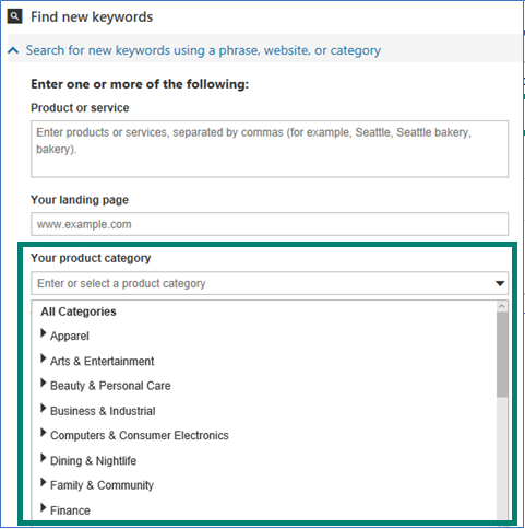 bing ads keyword planner
