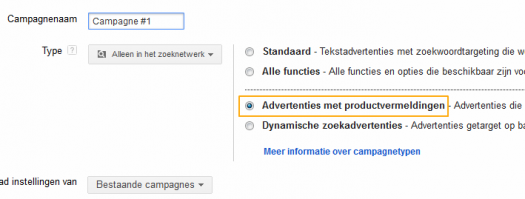google pla campagne maken